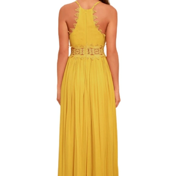 This is Love Mustard Yellow Lace Maxi Dress - Picture 8 of 10